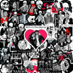 50 PCS Red and Black Skull Love Motivational Waterproof Stickers (Impoted From China )